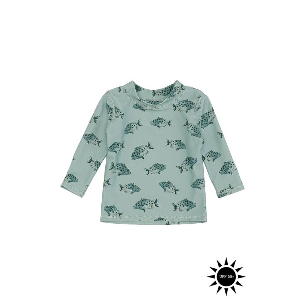 Soft Gallery - Badebluse Baby Astin Sun Shirt - Jadeite AOP Spotfish - 74/9 mdr.