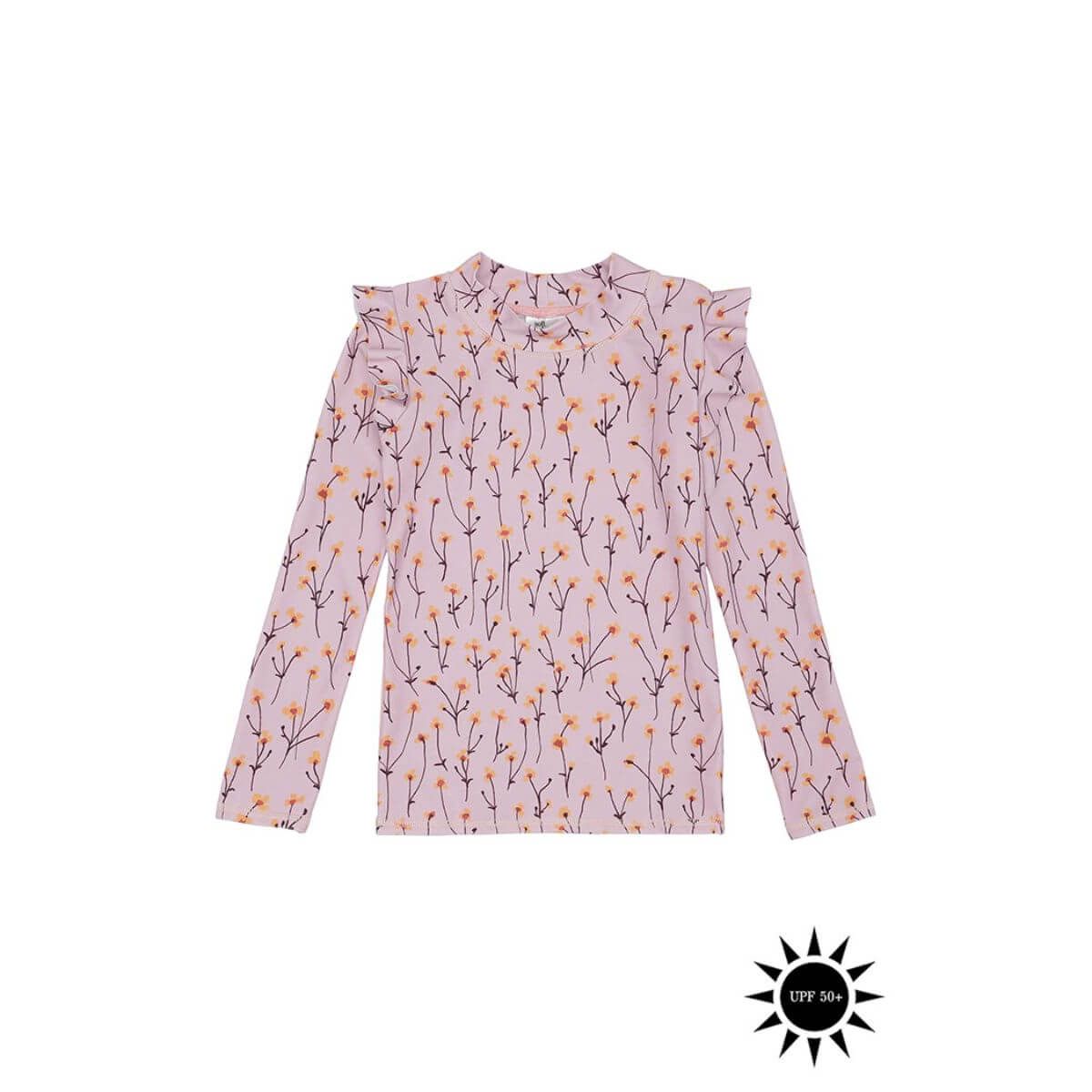 Soft Gallery - Badebluse Fee Sun Shirt - Dawn Pink AOP Buttercup S - 2 år