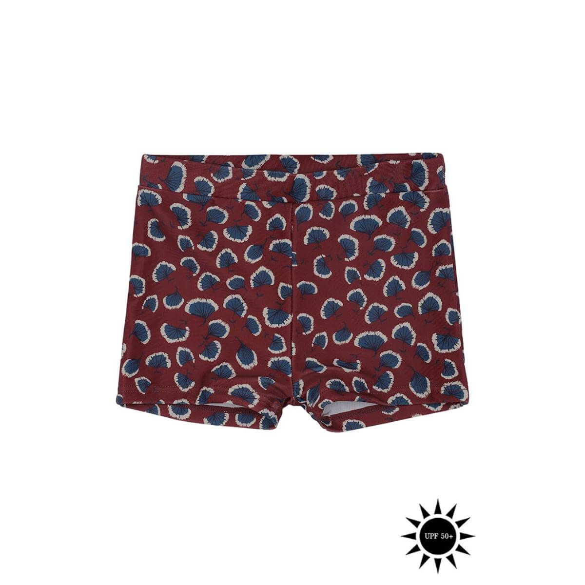 Soft Gallery - Badebukser Don Swim Pants - Russet Brown AOP Coral - 6 år