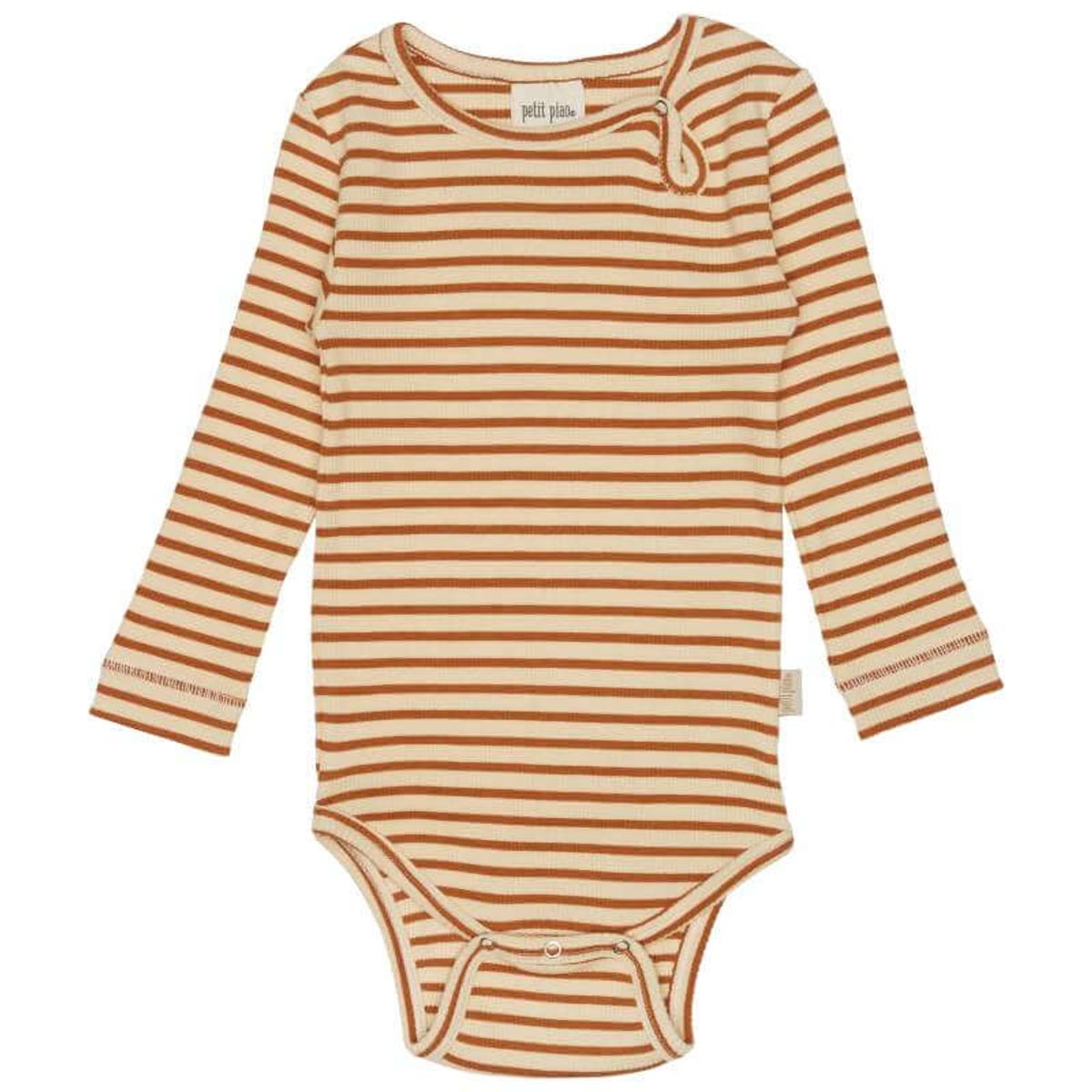 Petit Piao - Body L/S Modal Striped - Curry/Cream - 68