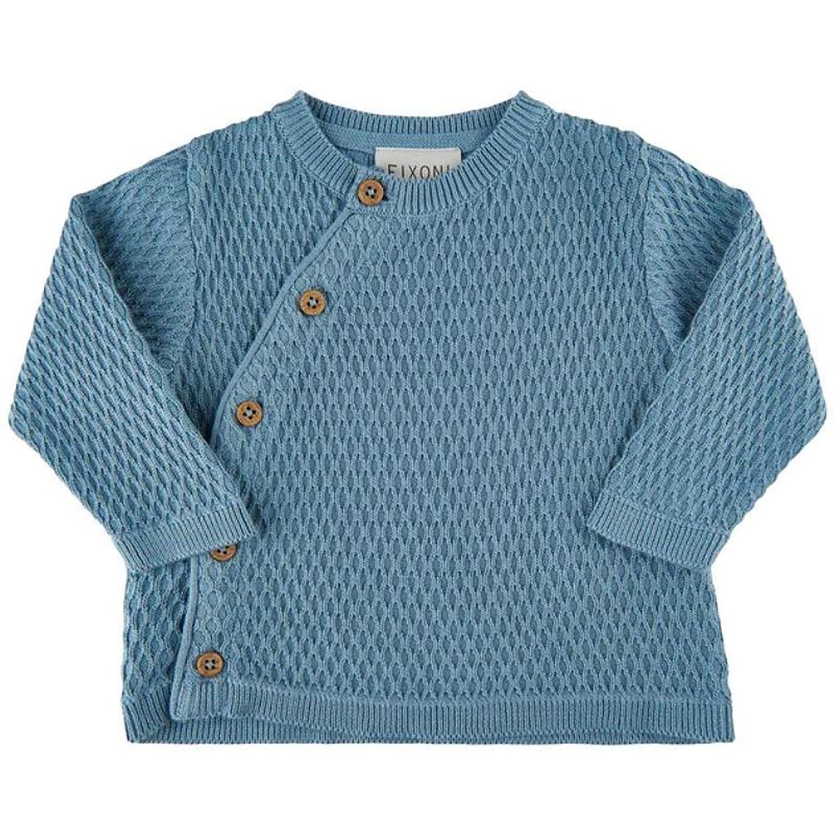 Fixoni - Baby Boy Knit Cardigan - Faded Denim - 68