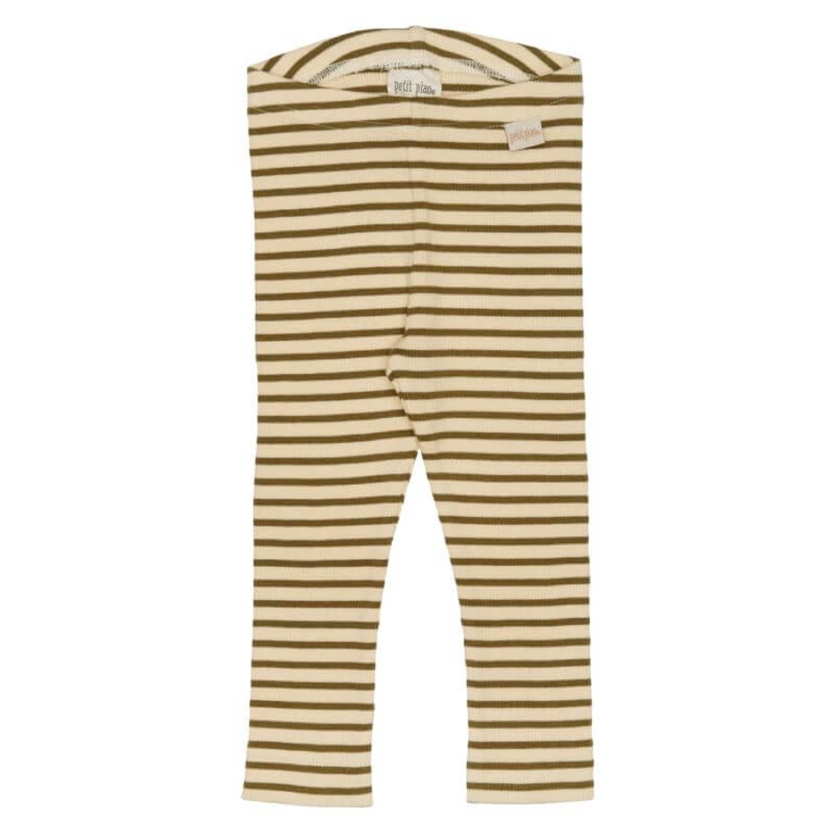 Petit Piao - Leggings Modal Striped - Leaves/Cream - 56