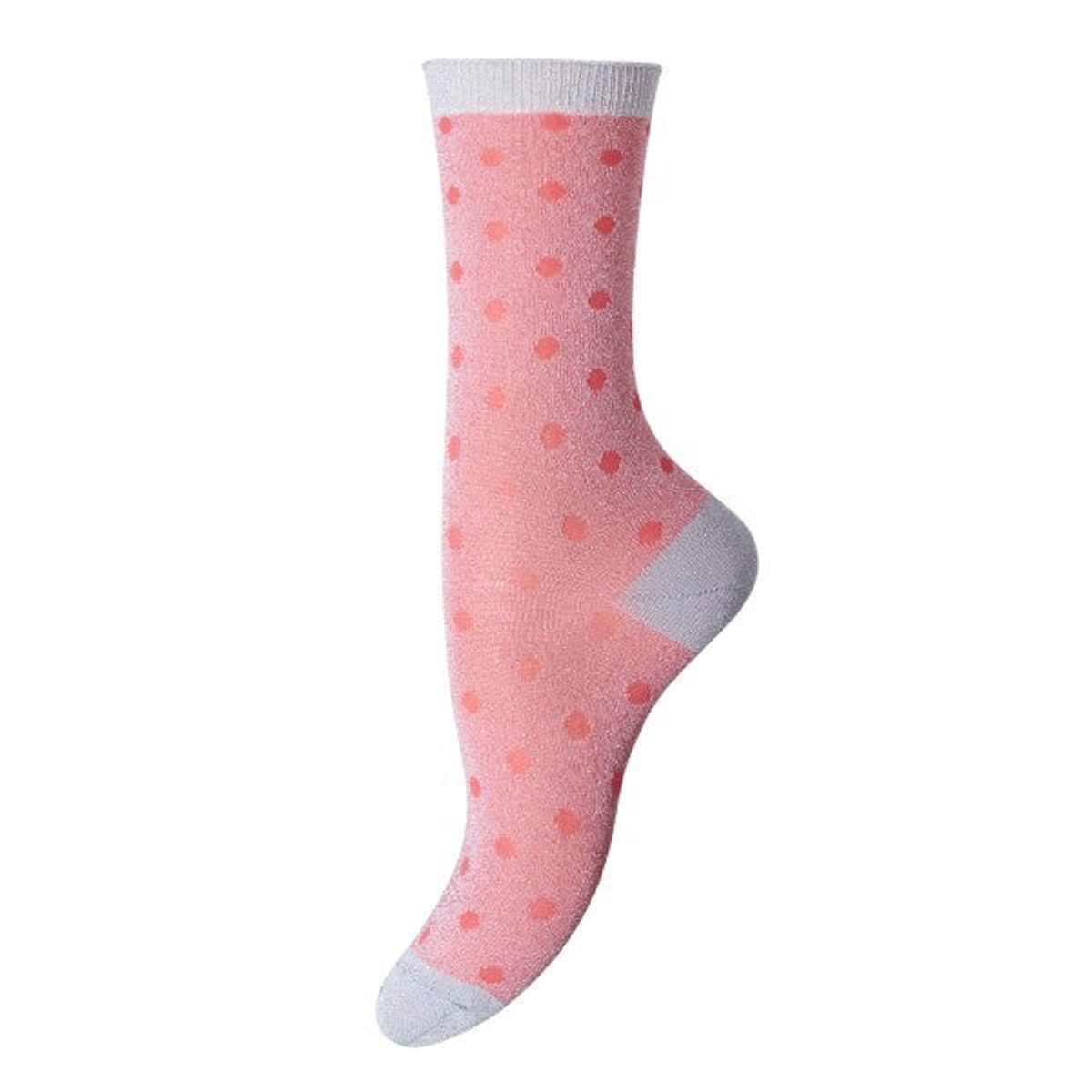 MP Denmark - Strømper - Ankle Donna - Pink/Grey Glimmer - 40-42