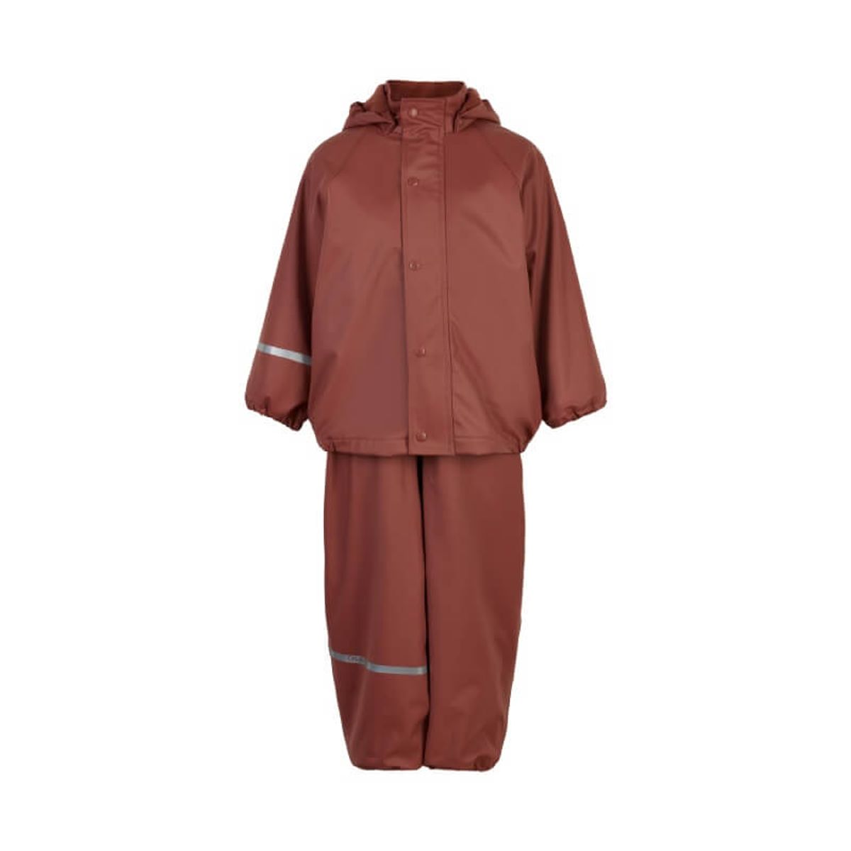 CeLaVi - Regntøj PU Solid med Fleece - Mahogany - 110