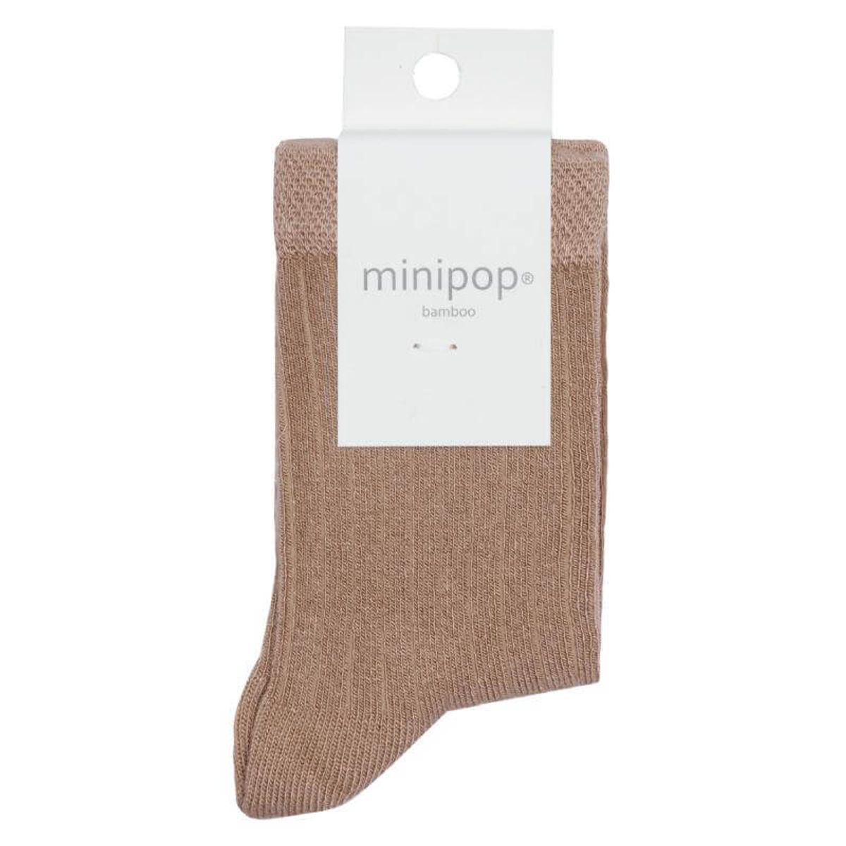 MiniPop - Bamboo Ankle Socks - Beige - 31-34 (7-8 år)