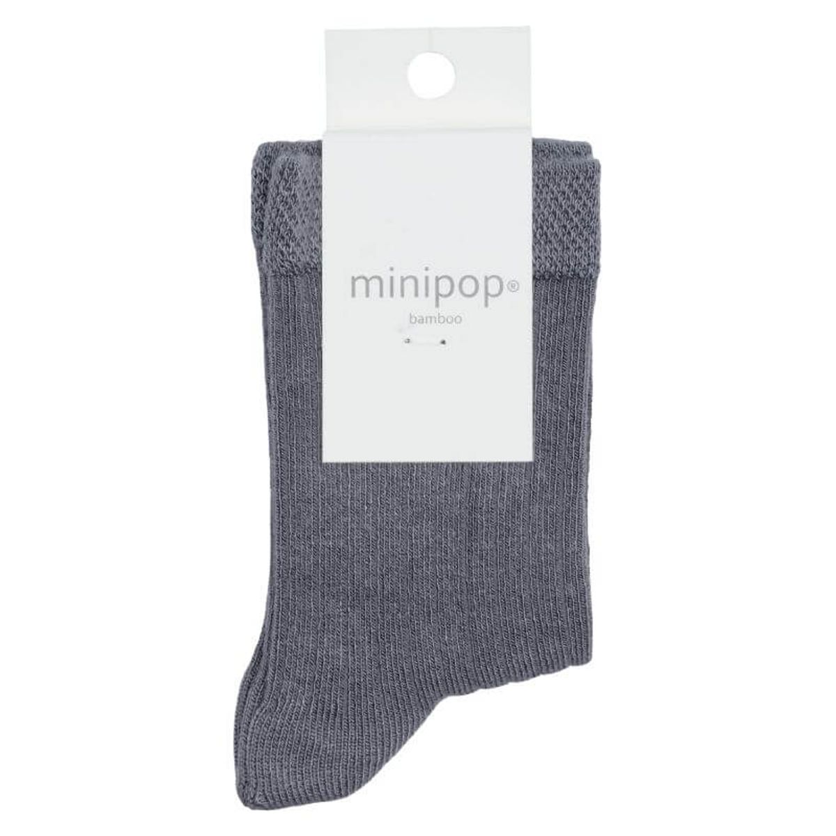 MiniPop - Bamboo Ankle Socks - Grey - 19-22 (1-3 år)