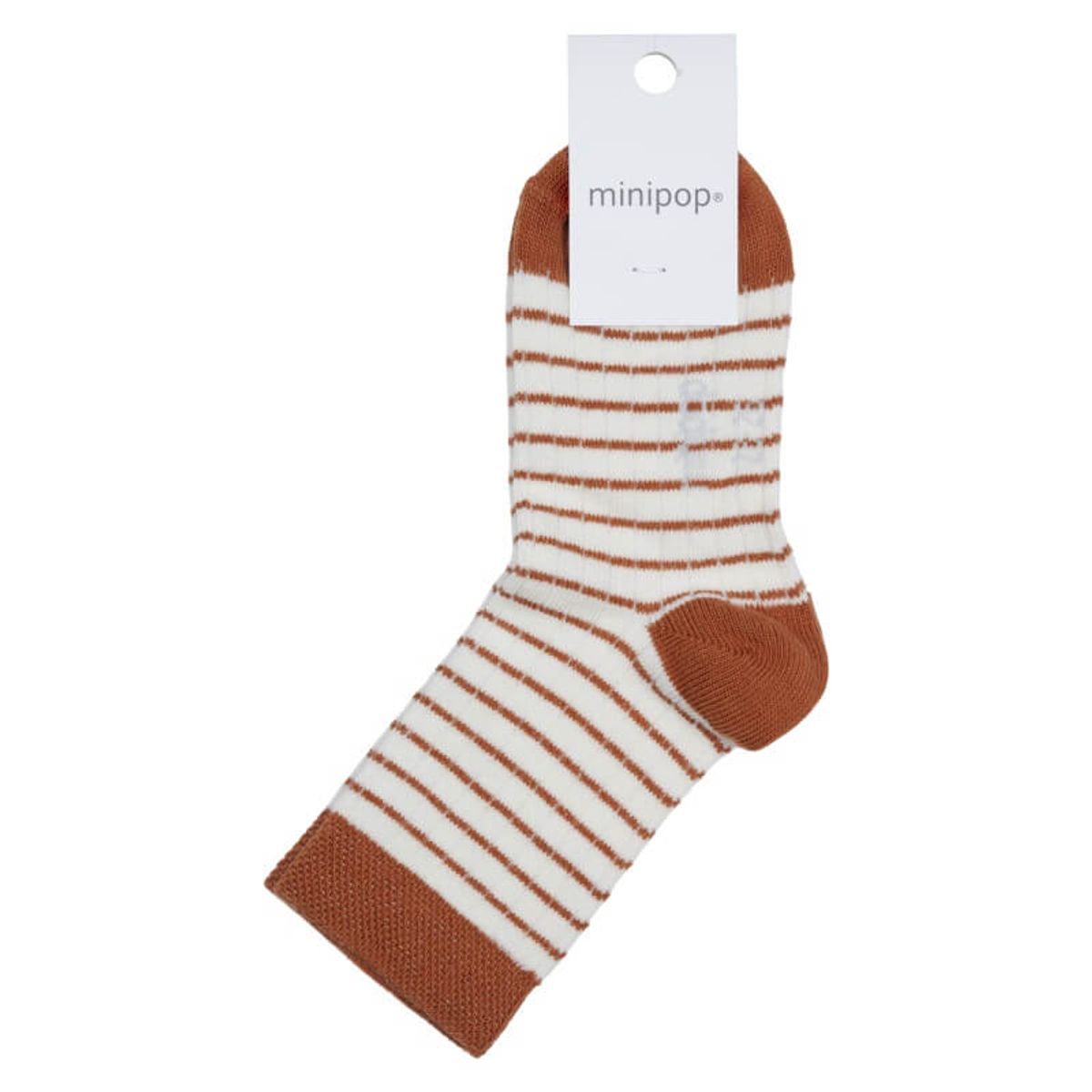 MiniPop - Bamboo Ankle Socks - Camel/Cream - 31-34 (7-8 år)