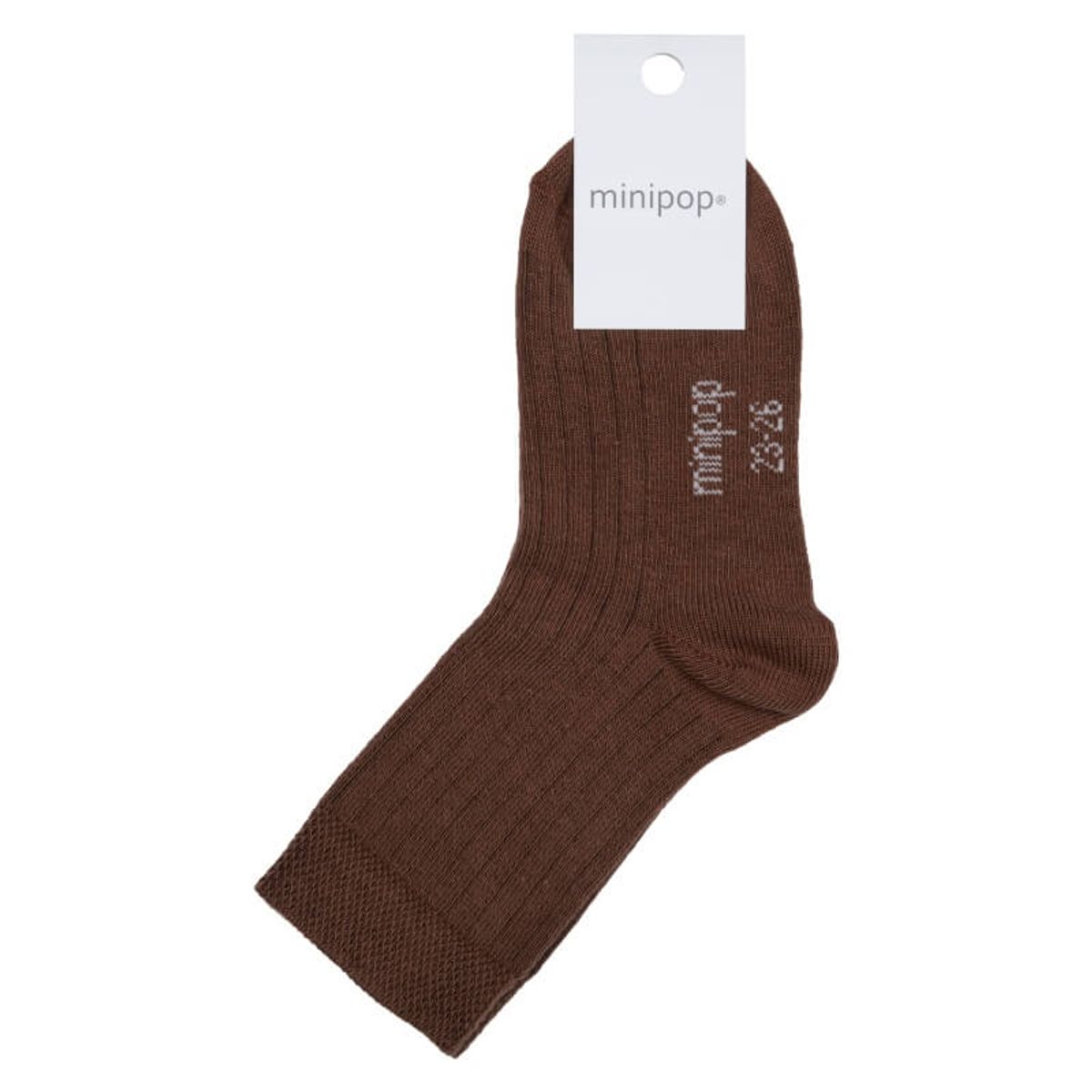 MiniPop - Bamboo Ankle Socks - Coffee - 27-30 (5-6 år)