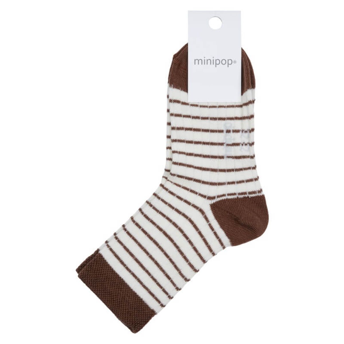 MiniPop - Bamboo Ankle Socks - Coffee/Cream - 23-26 (3-4 år)