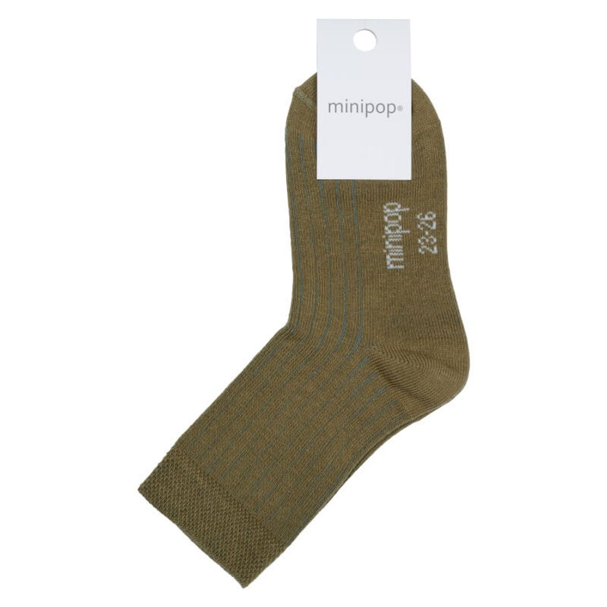 MiniPop - Bamboo Ankle Socks - Olive - 31-34 (7-8 år)