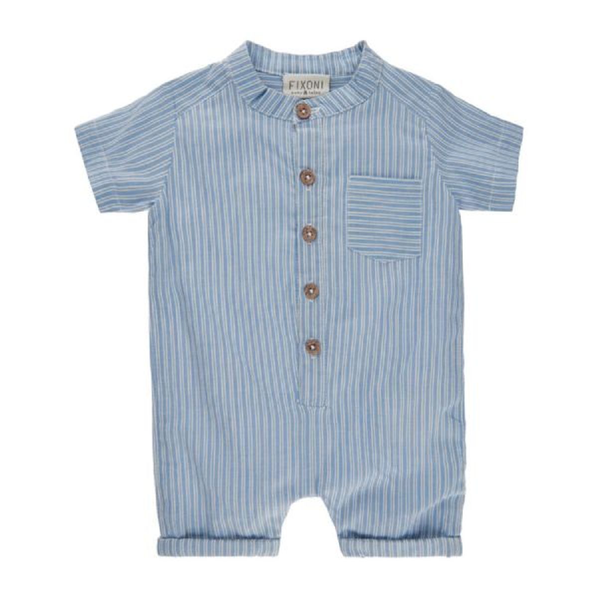 Fixoni - Sommerdragt Romper Woven - Faded Denim - 86