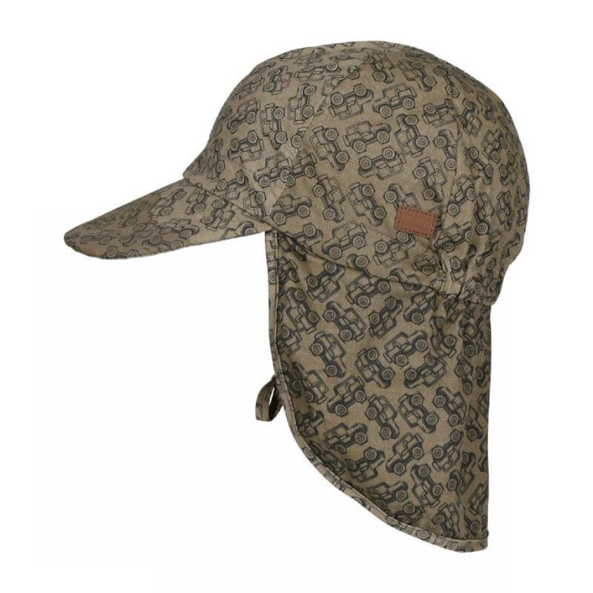 Melton - Cap w/neck & tie w/print UV30 - Safari Green - 51 (3/4 år)