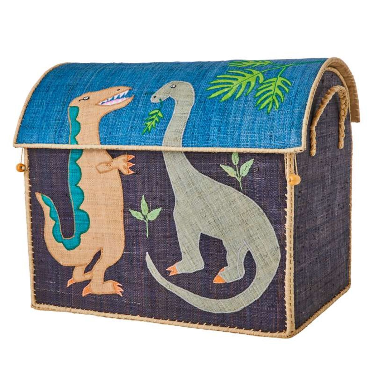 RICE Raffia Opbevaringshus - Dinosaur - Stor