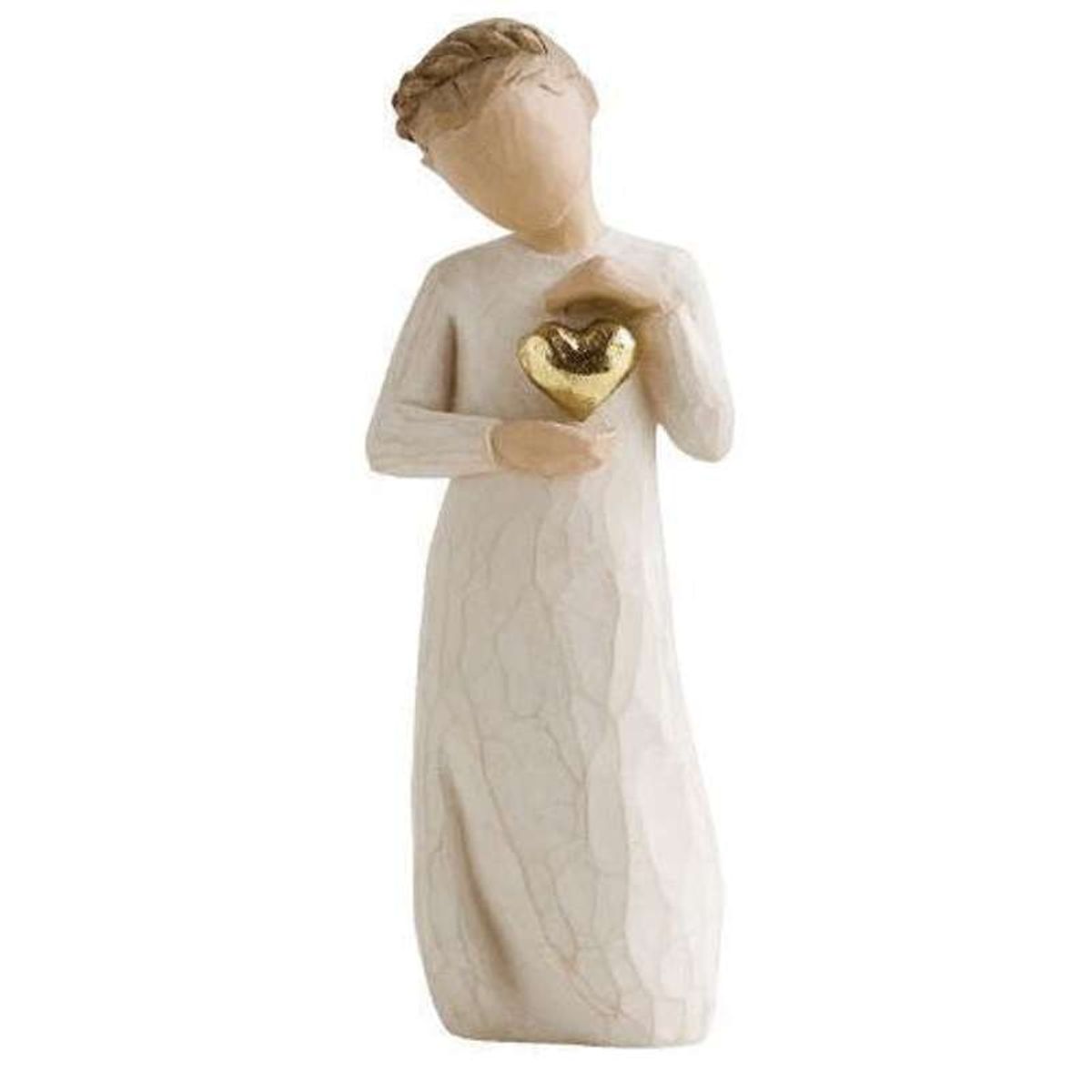 Willow Tree Keepsake Figur (pige med guldfarvet hjerte)