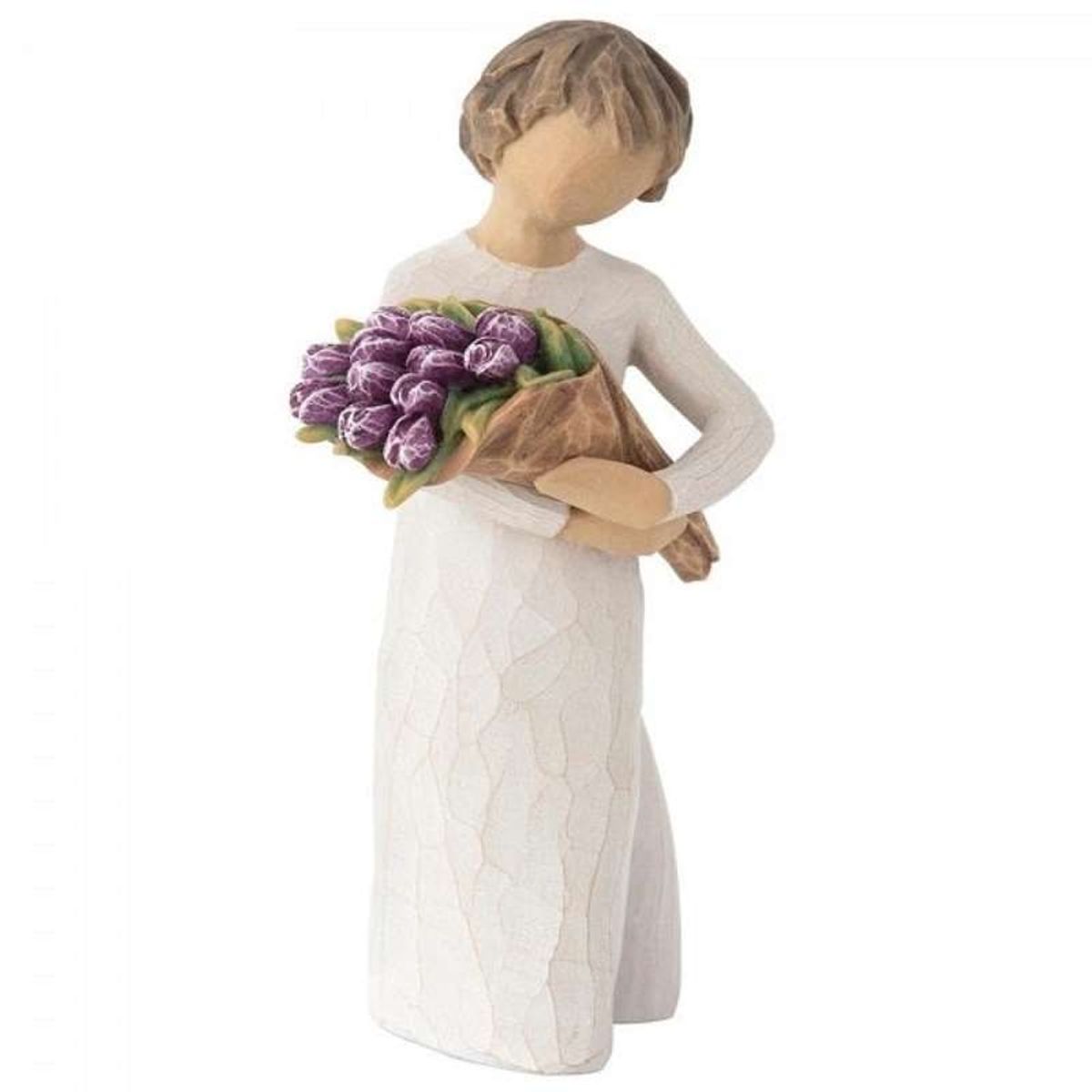 Willow Tree Surprise Figur (pige med tulipanbuket)