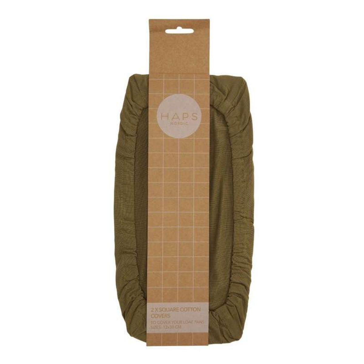 HAPS Nordic Cotton Covers Bomuldslåg - Firkantede - 2-Pak - Olive