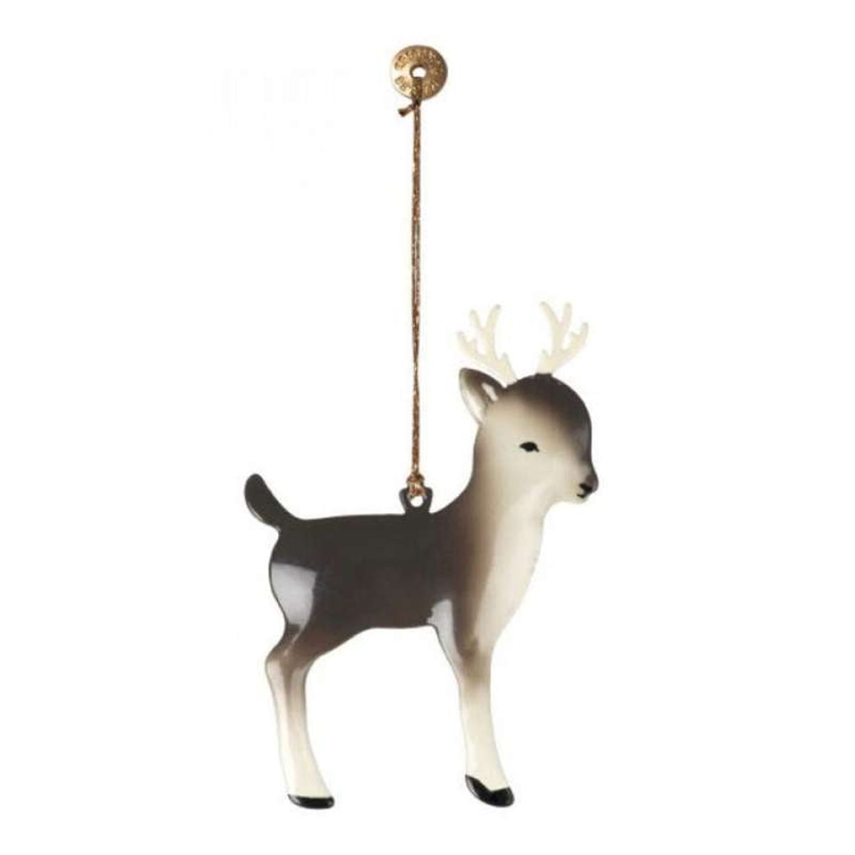 Maileg Juleornament i Metal - Bambi - Grå - 9 Cm.