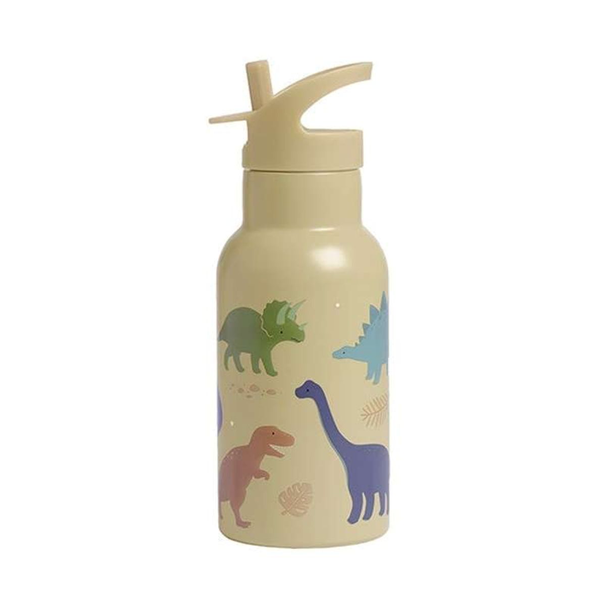 A Little Lovely Company Termodrikkedunk - 350 ml. - Dinosaur - Oliven