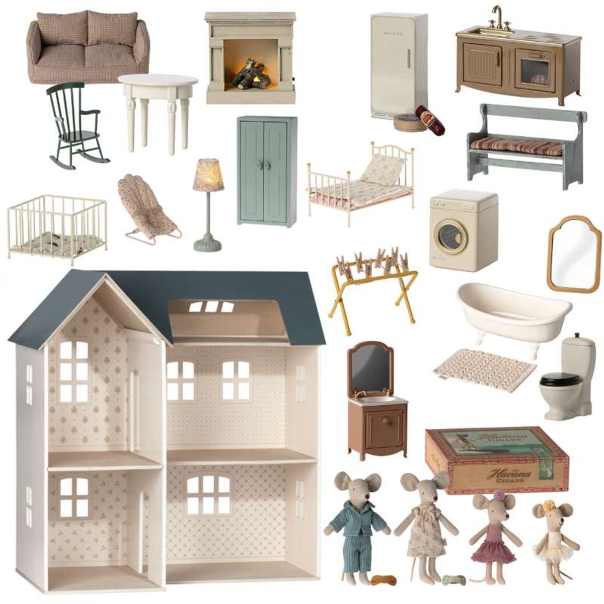 Maileg House of Miniature - Dukkehus - Mus - Bundle 1