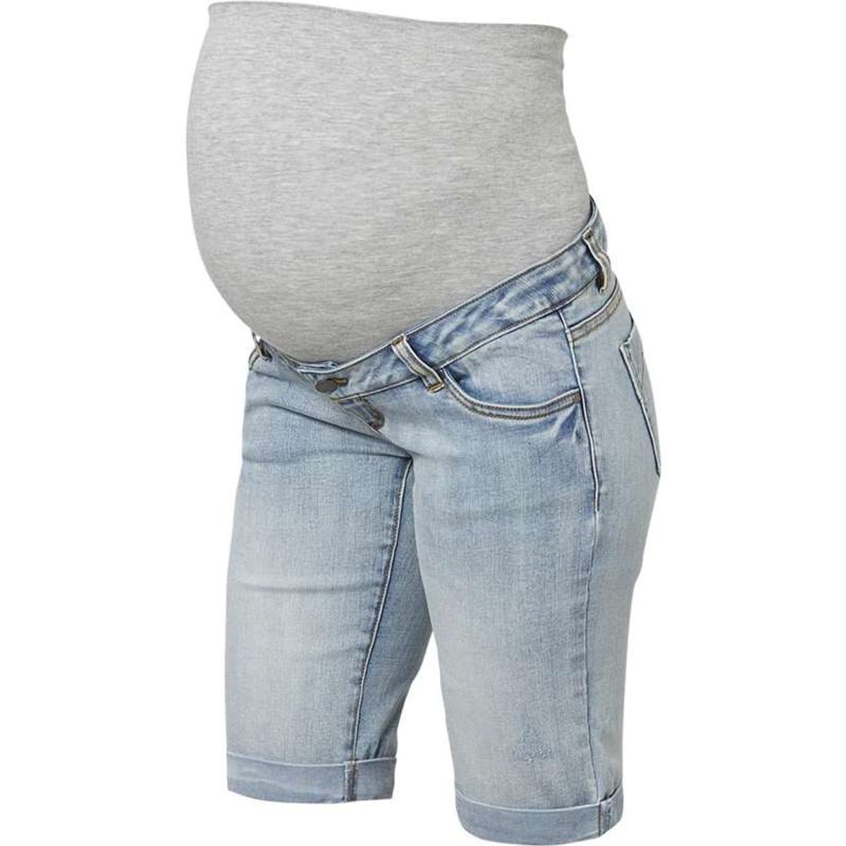 Mamalicious Marbella Slimfit Bermuda Venteshorts - Denimblå