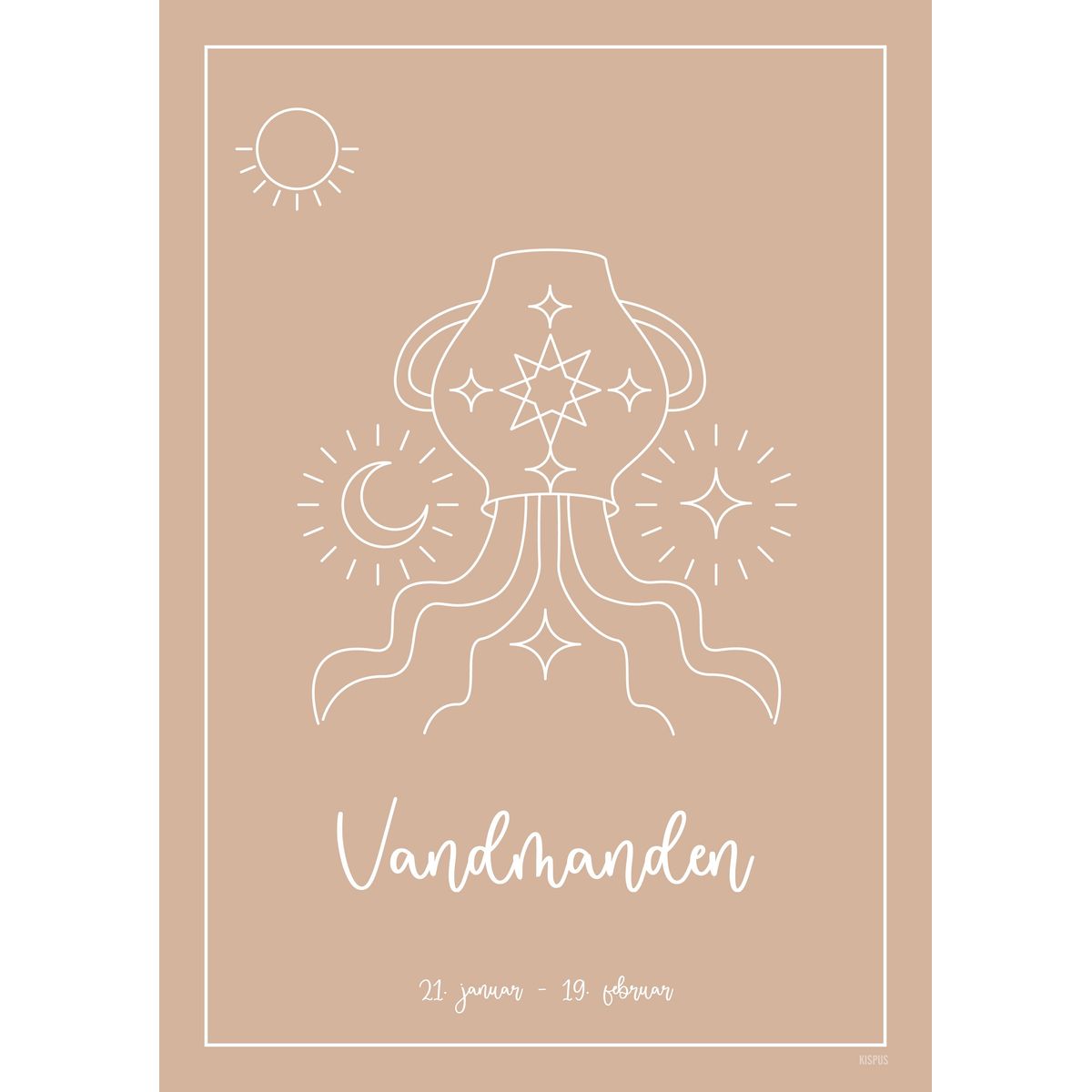 STJERNETEGN VANDMANDEN PLAKAT (21.01 - 18.02) - 50x70 / Nude