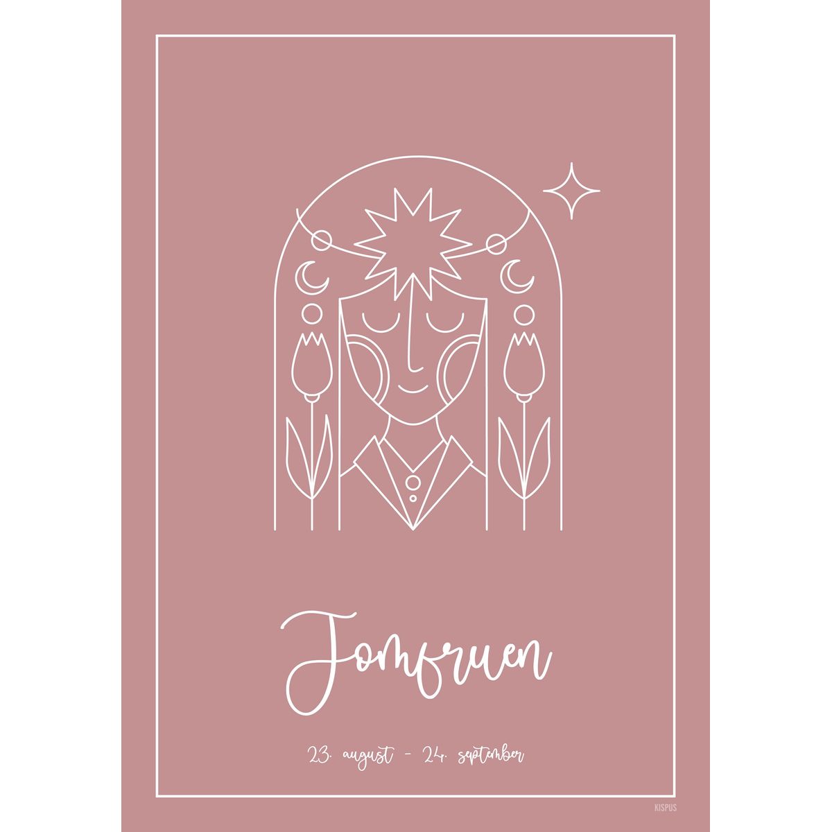 STJERNETEGN JOMFRUEN PLAKAT (23.08 - 22.09) - 50x70 / Blush