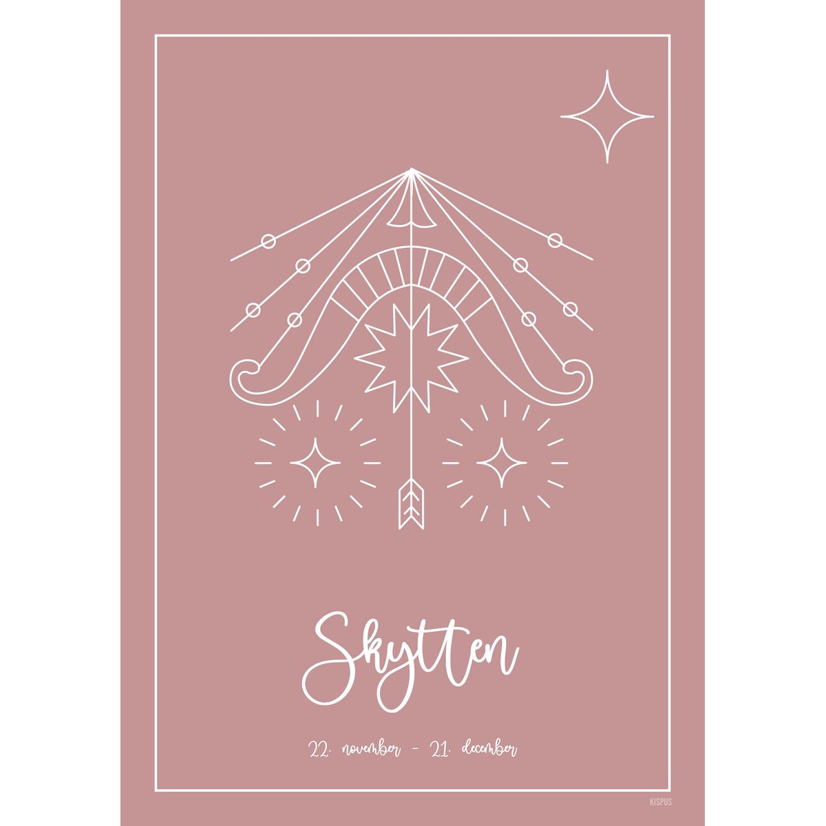 STJERNETEGN SKYTTEN PLAKAT (23.11 - 21.12) - 30x40 / Blush