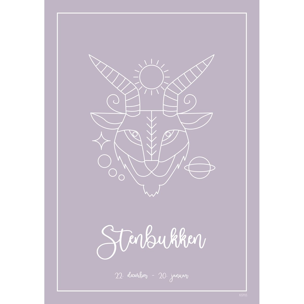 STJERNETEGN STENBUKKEN PLAKAT (21.12 - 19.01) - 30x40 / Lilla