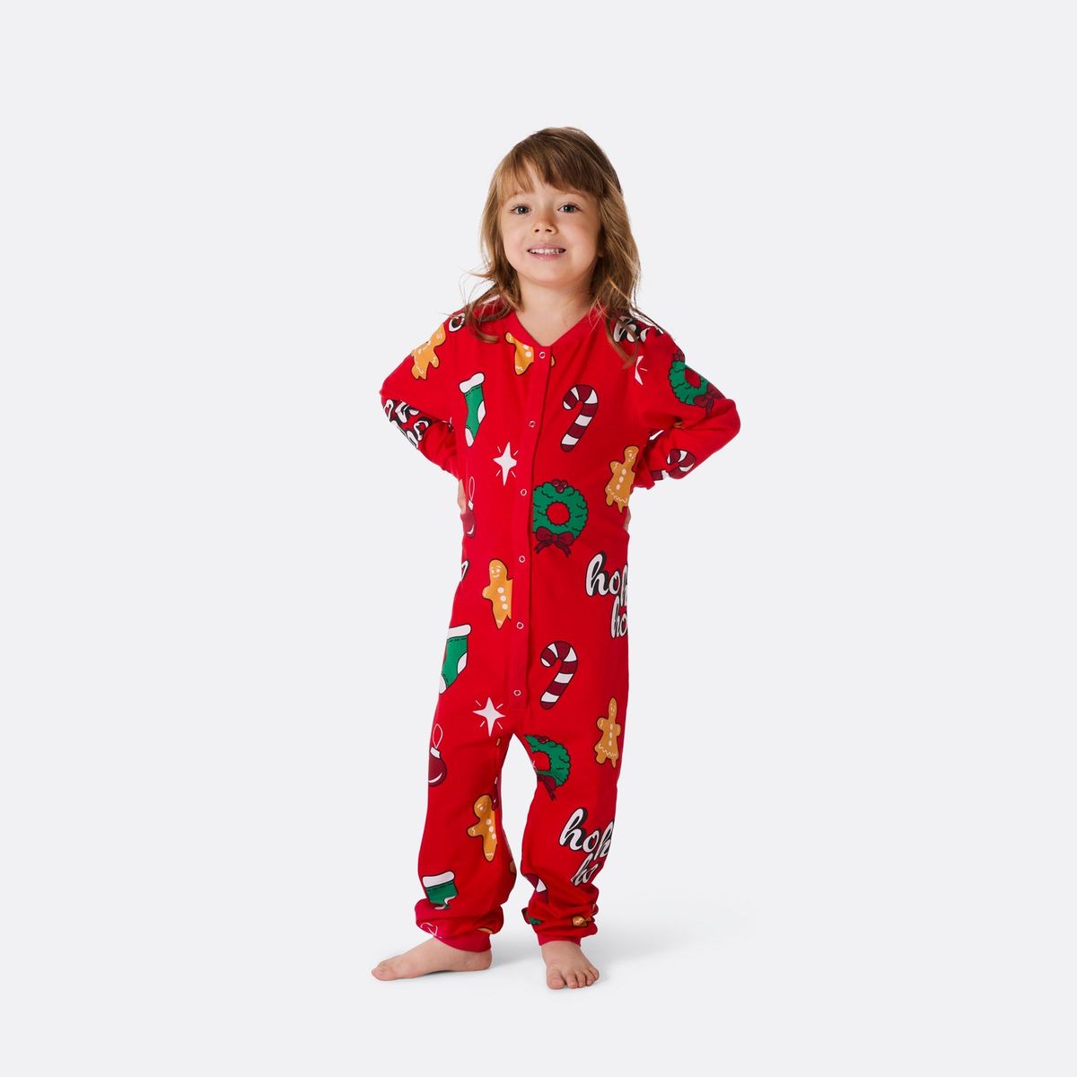 Børn | Rød Hohoho Overall Julepyjamas Børn