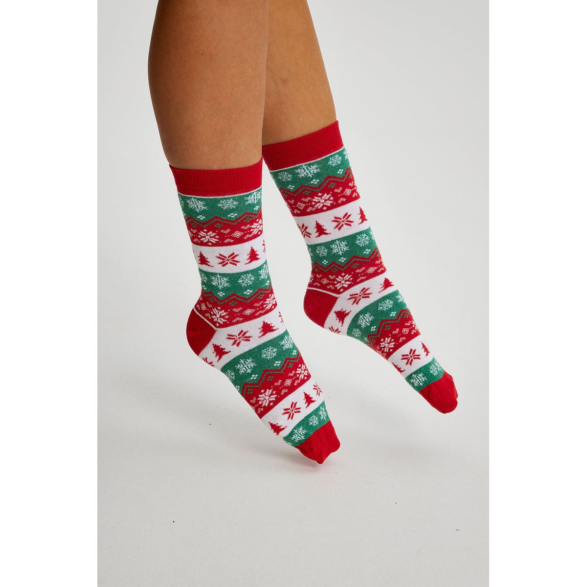 Red Greenish Christmas Socks. Julesokker