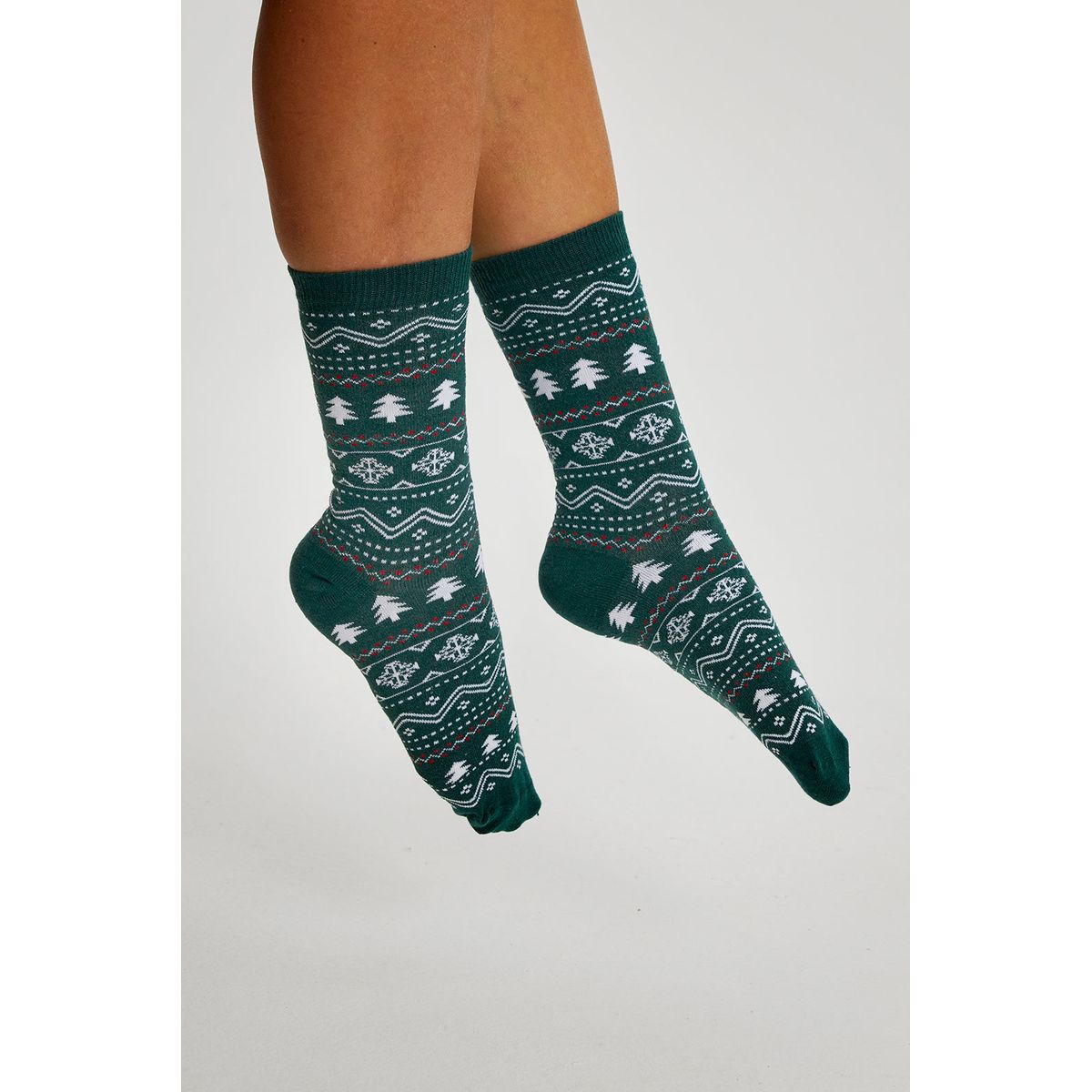 Årets julesweater: The Green Christmas Socks. Ugly Christmas Sweater lavet i Danmark