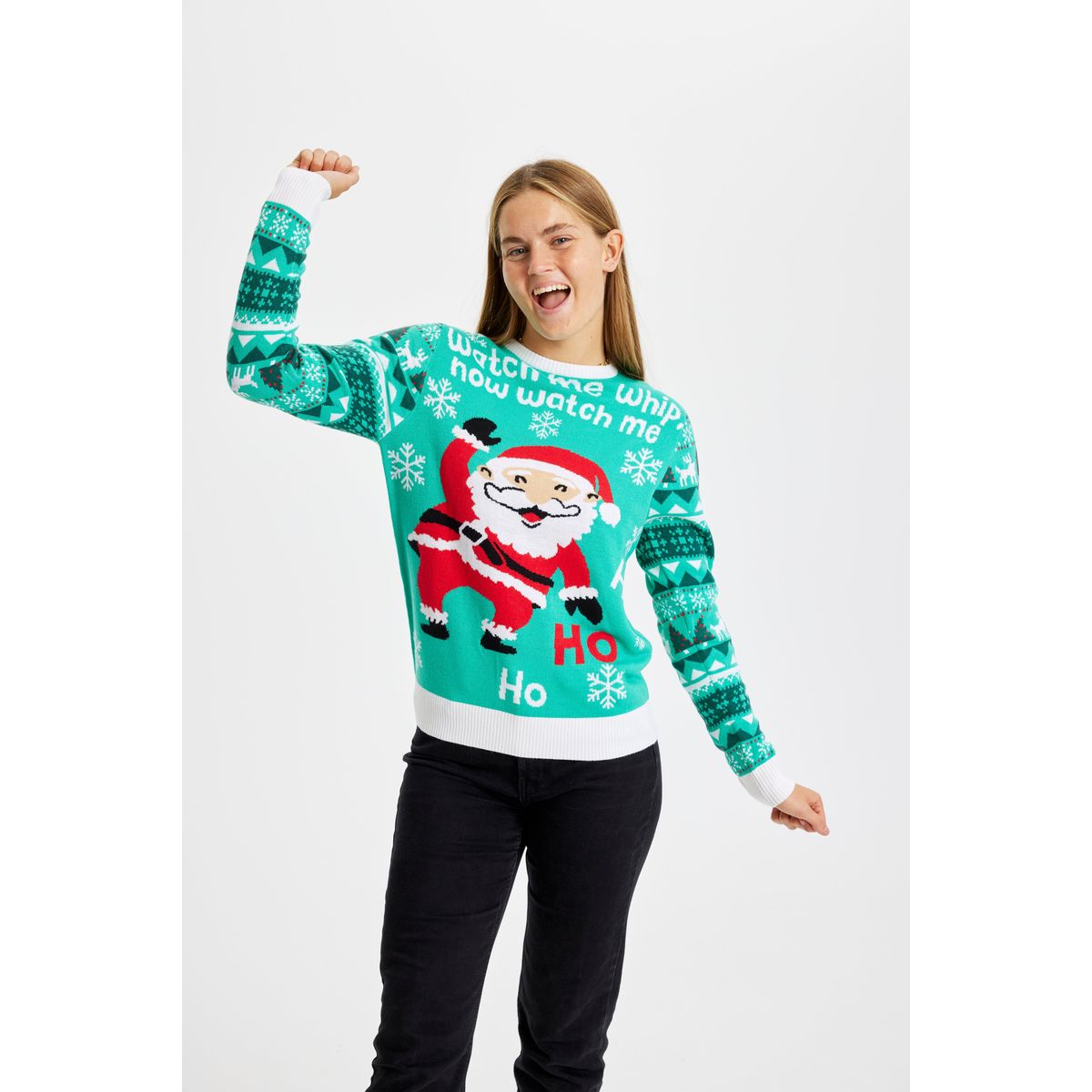 Årets julesweater: Watch Me Whip - dame / kvinder. Ugly Christmas Sweater lavet i Danmark