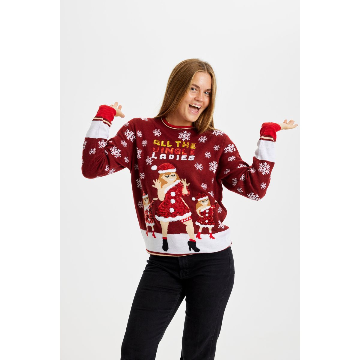 Årets julesweater: All My Jingle Ladies - dame / kvinder. Ugly Christmas Sweater lavet i Danmark