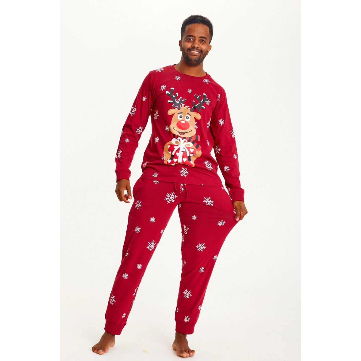 Årets julepyjamas: Rudolfs Cute Pyjamas Rød - herre / mænd.