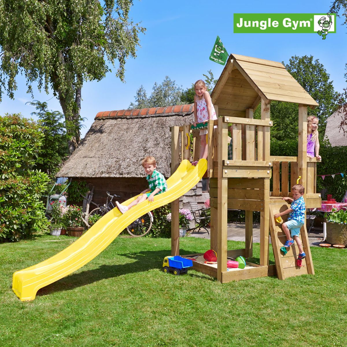 Jungle Gym Cubby legetårn komplet ekskl. rutschebane