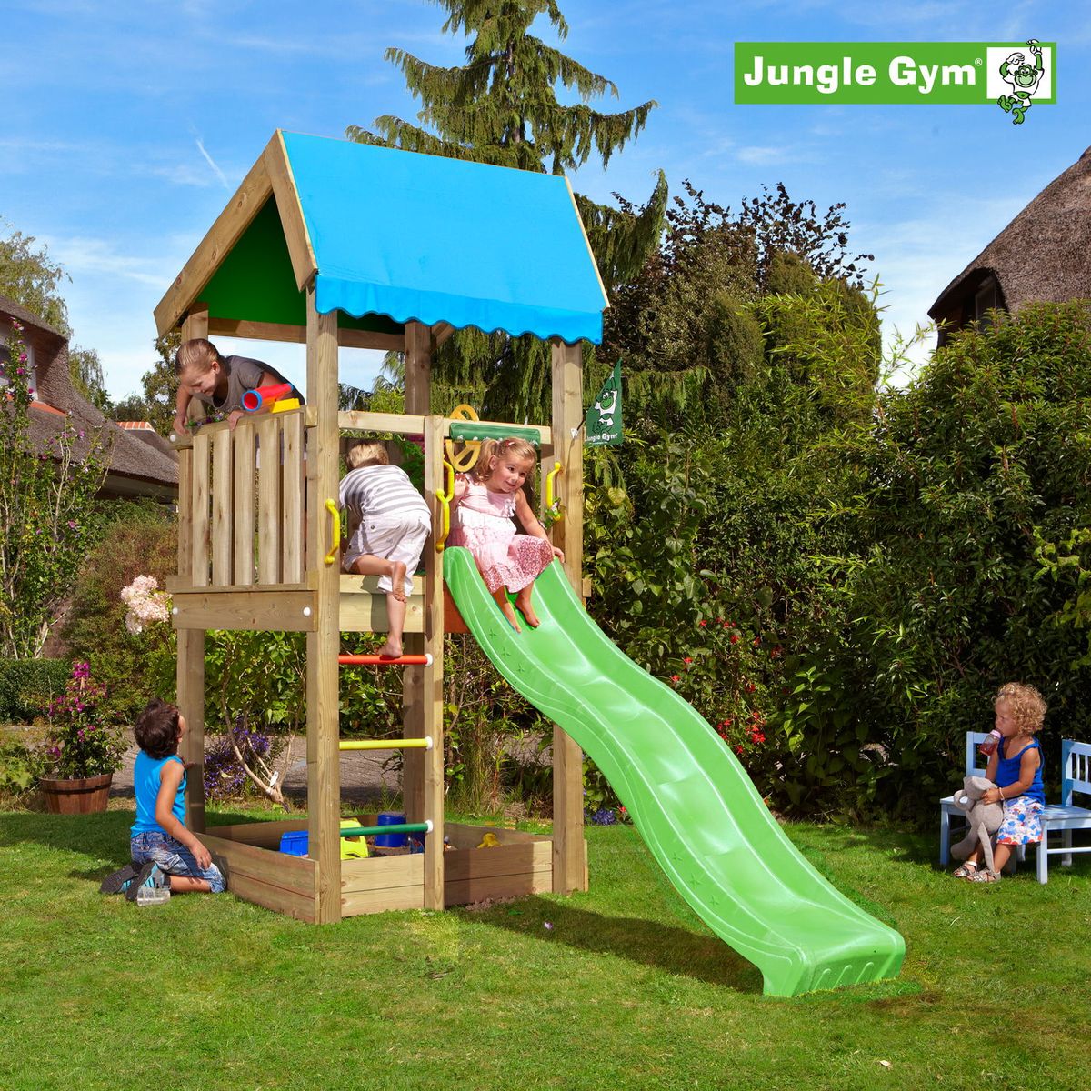 Jungle Gym Home legetårn komplet ekskl. rutschebane