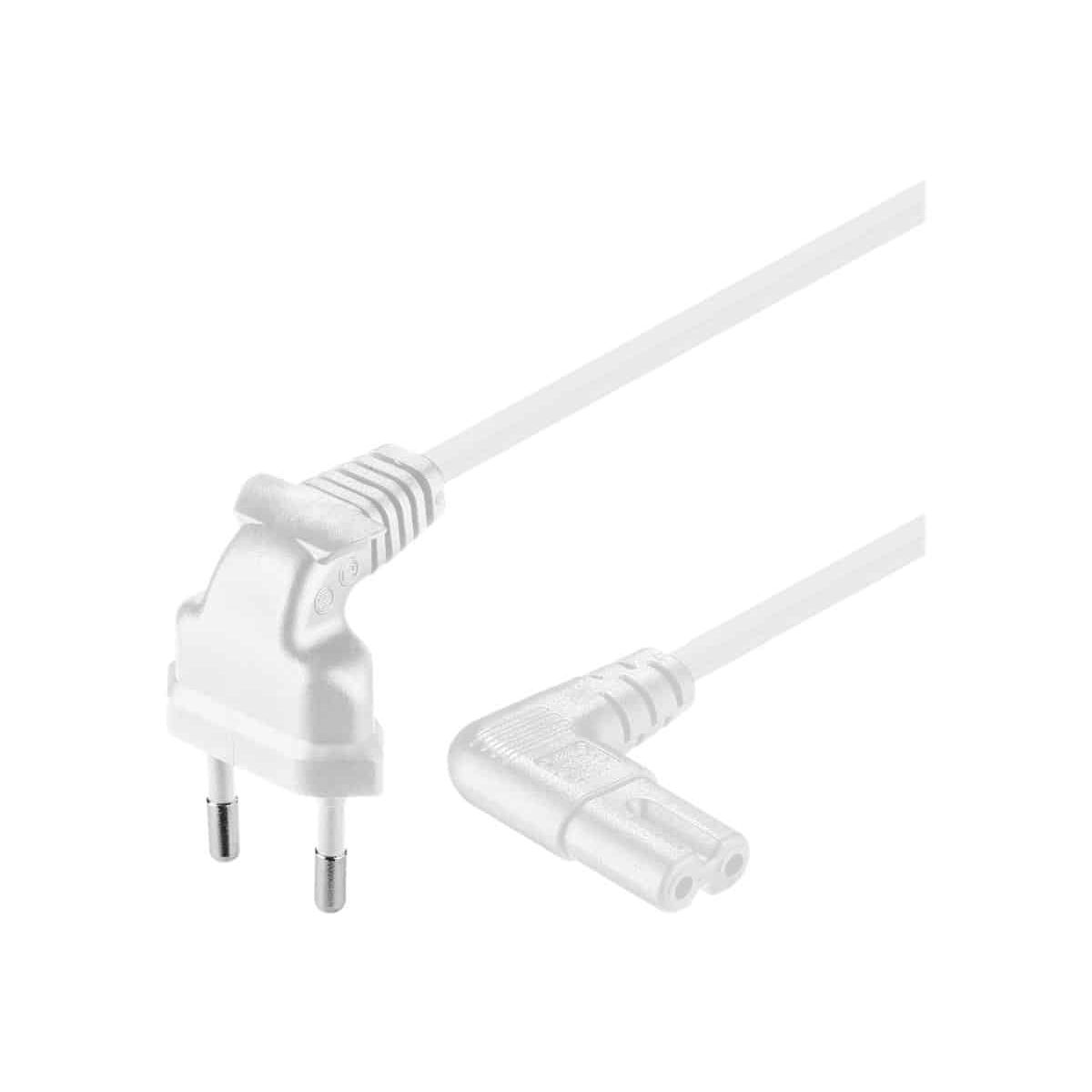 Goobay Vinklet Powerkabel - 8-talsstik - Hvid