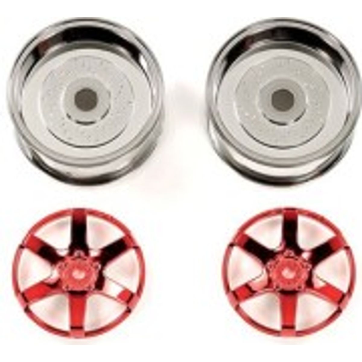 2pc 6spk Red Whl 26mm Off+4 - 54552 - Tamiya