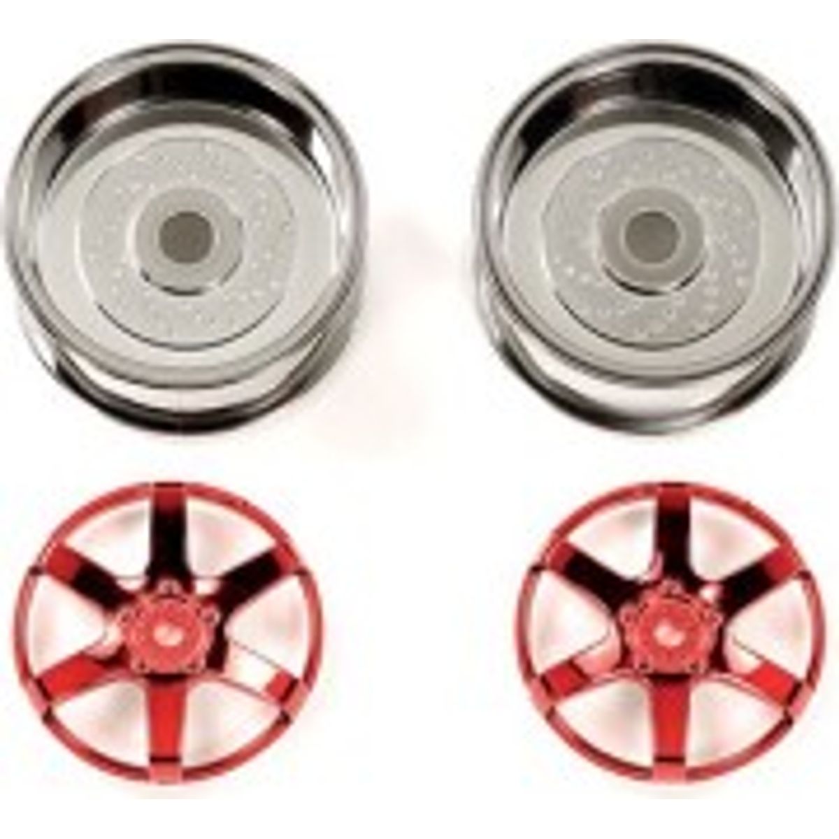 2pc 6spk Red Whl 26mm Off+6 - 54553 - Tamiya