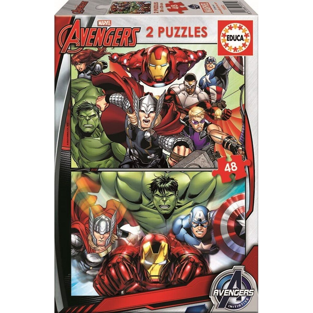 Avengers Puslespil - Educa Puslespil - 2 X 48 Brikker