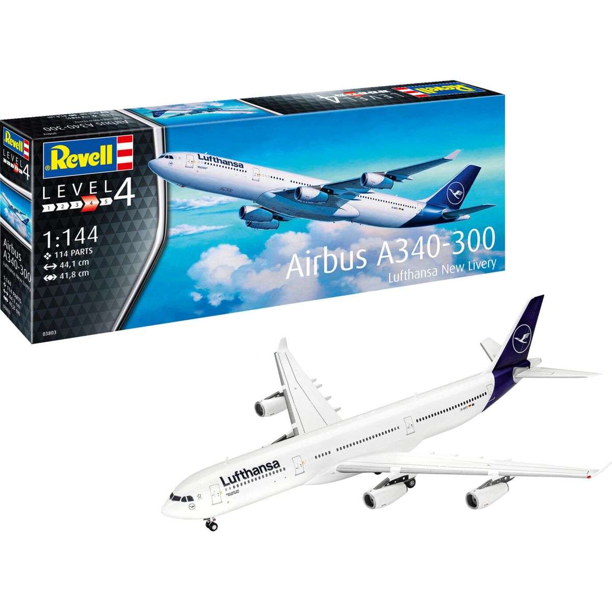 Revell - Airbus A340-300 Lufthansa - 1:144 - Level 4 - 03803