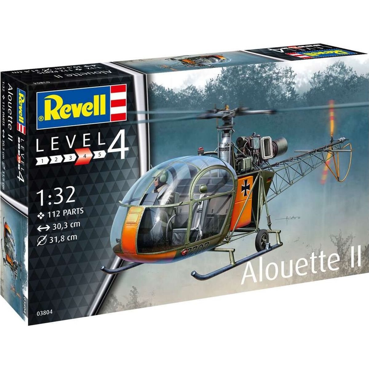 Revell - Alouette Ii Model Helikopter - 1:32 - Level 4 - 03804