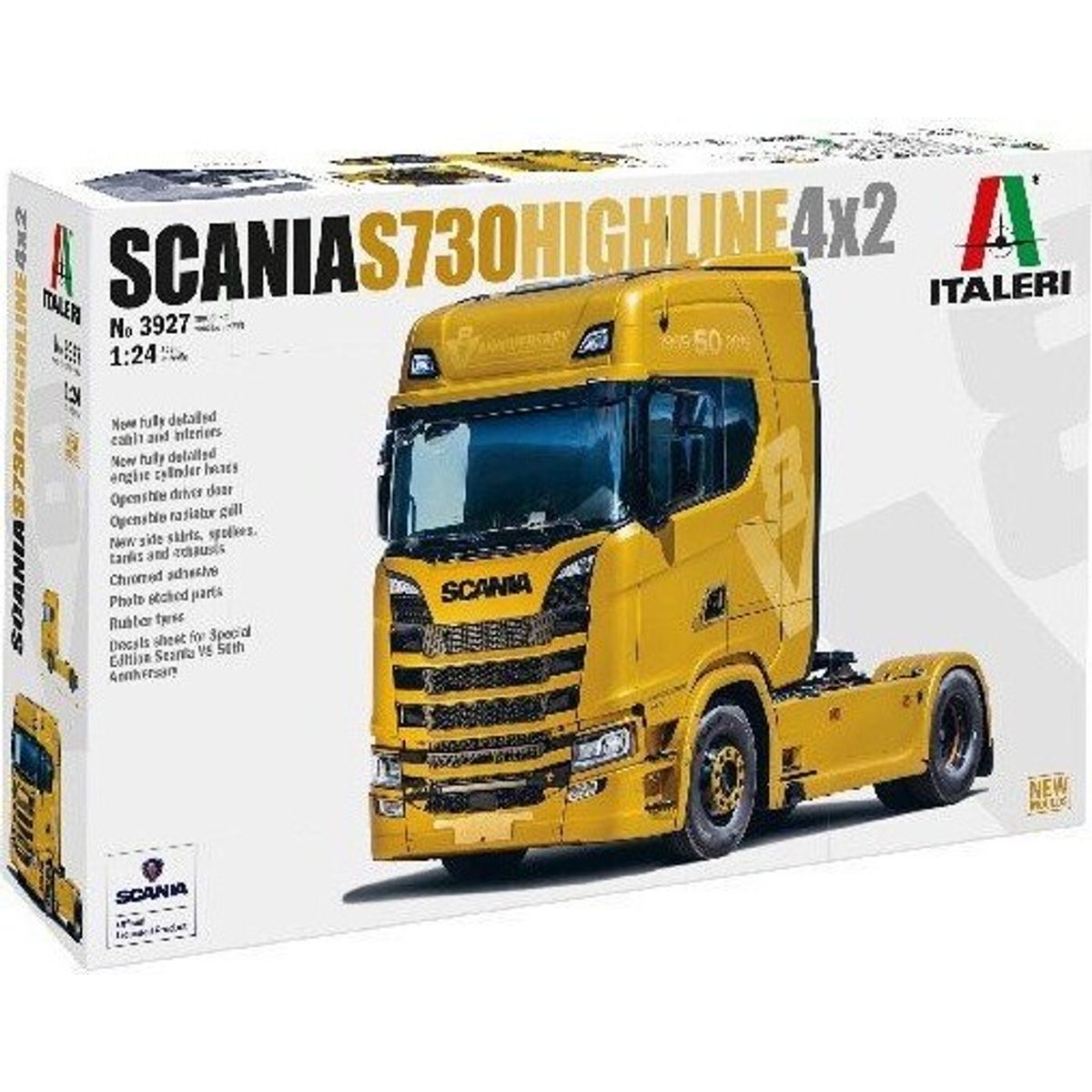 Italeri - Scania S730 Highline 4x2 Lastbil Byggesæt - 1:24 - 3927