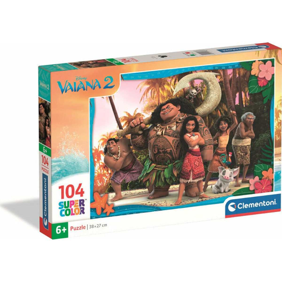 Disney Puslespil - Vaiana 2 - Super Color - 104 Brikker - Clementoni