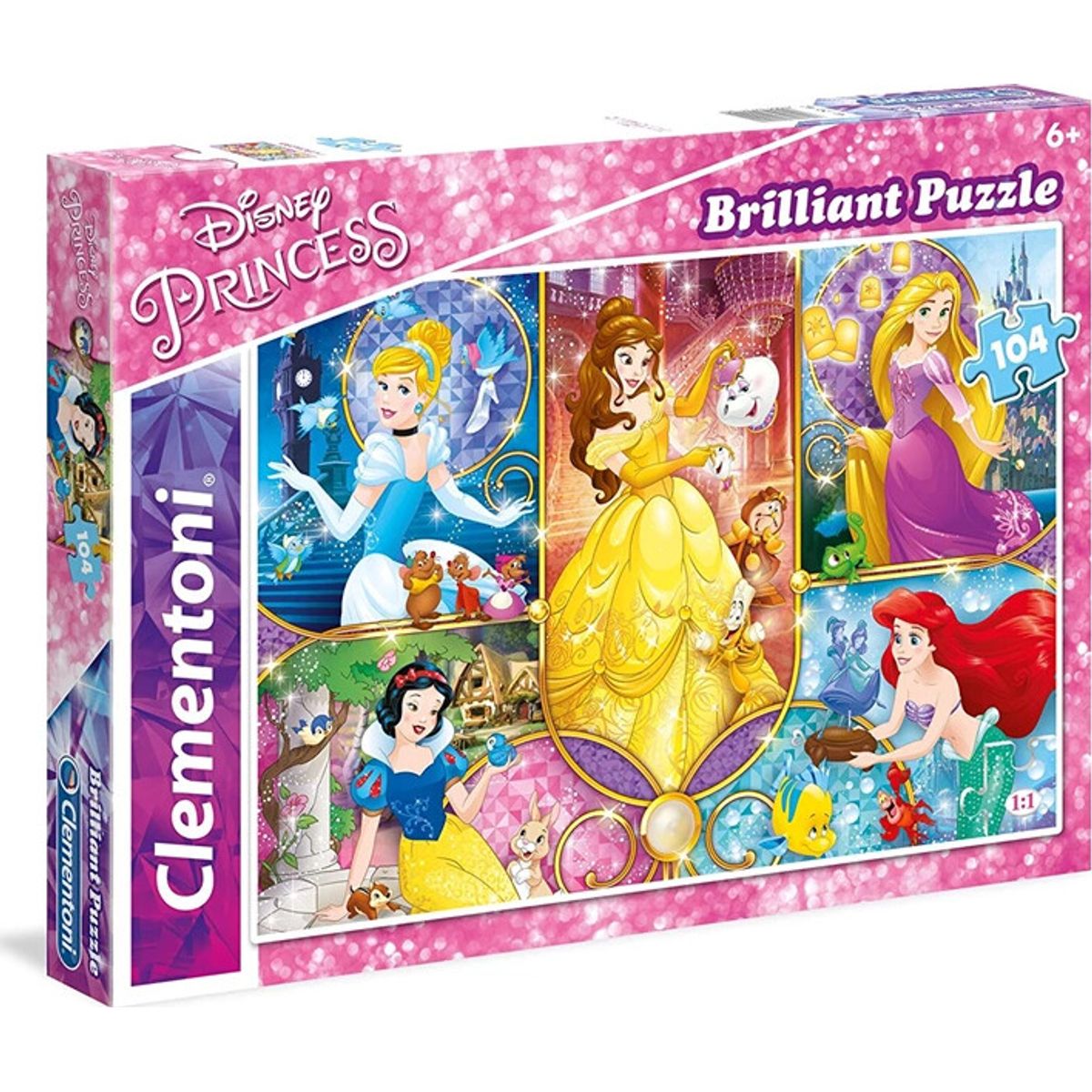 Disney Princess Puslespil - Brilliant - 104 Brikker - Clementoni