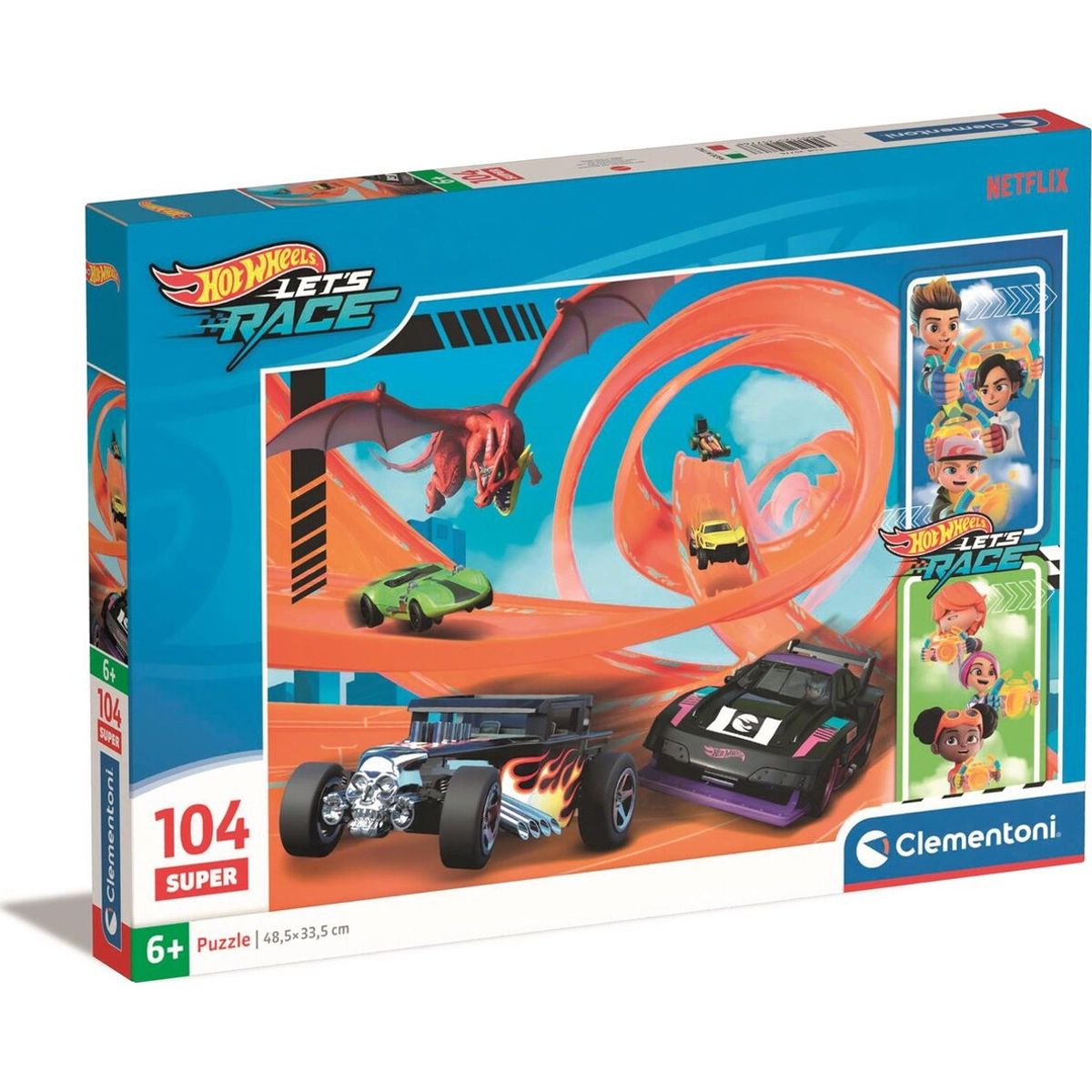 Clementoni Puslespil - Hotwheels - Super - 104 Brikker - Clementoni