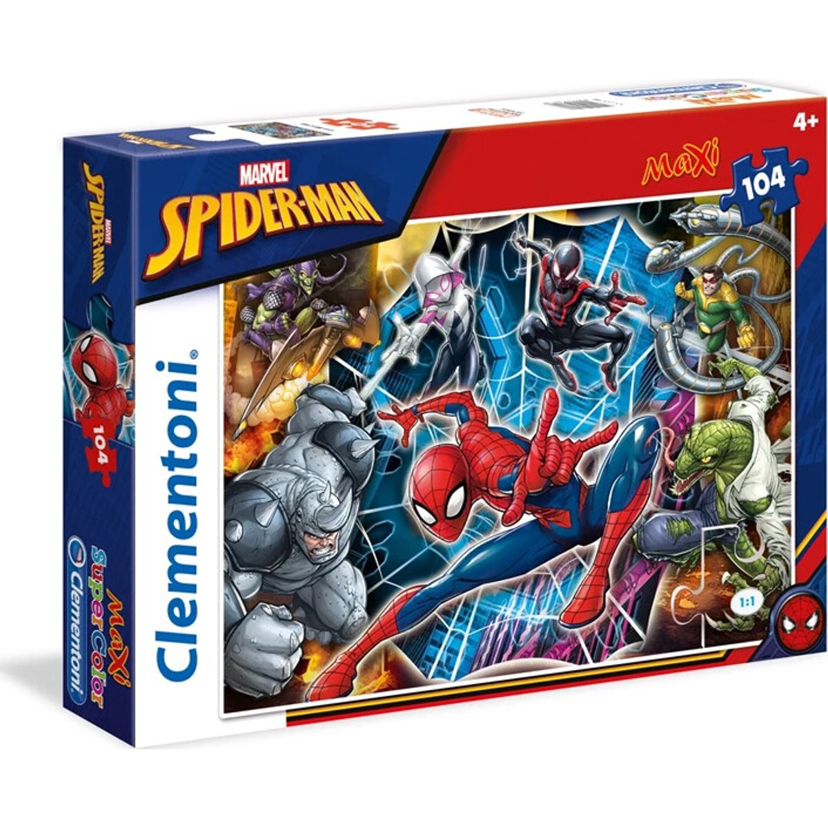 Spider-man Puslespil - Maxi - 104 Brikker - Clementoni