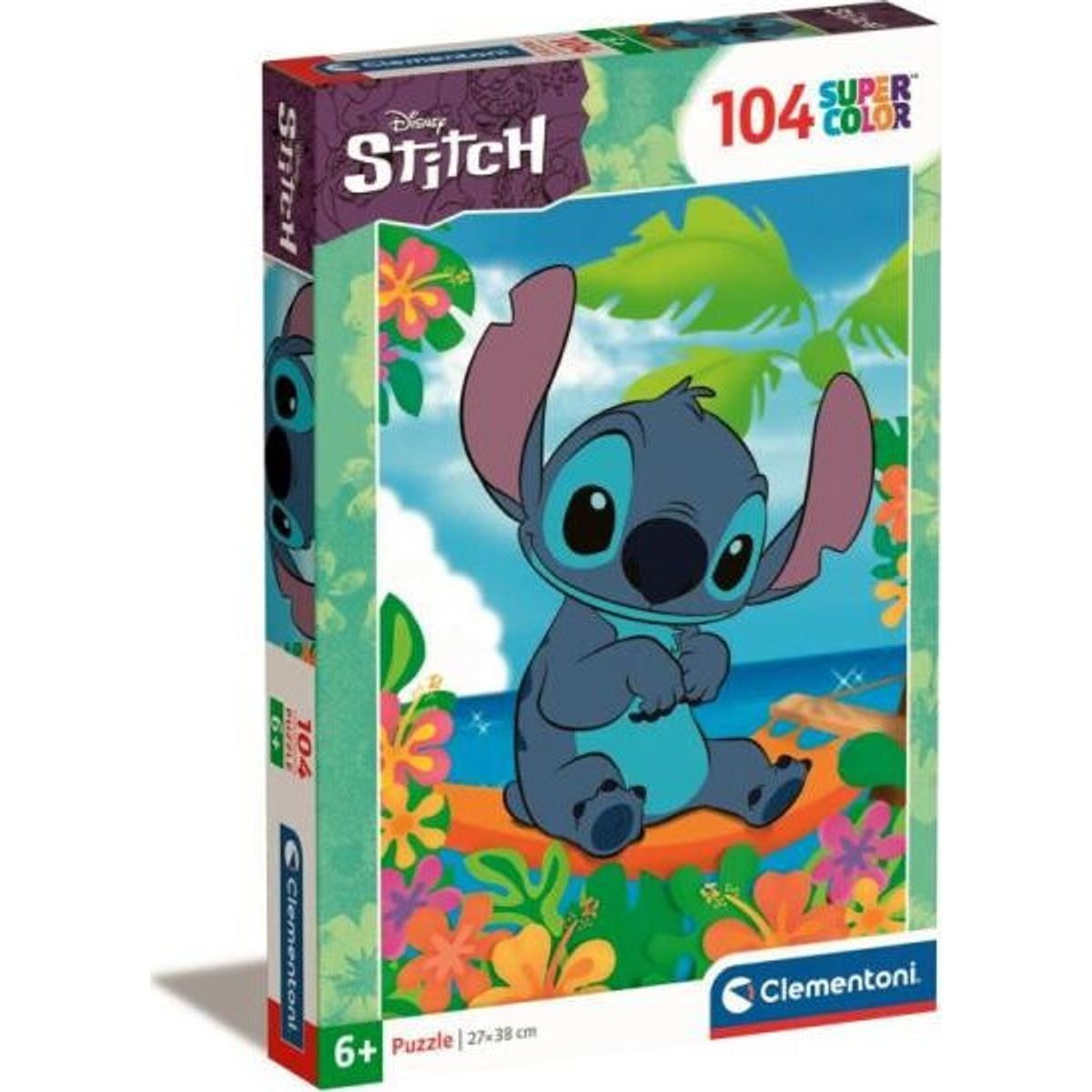 Disney Puslespil - Stitch - Super Color - 104 Brikker - Clementoni