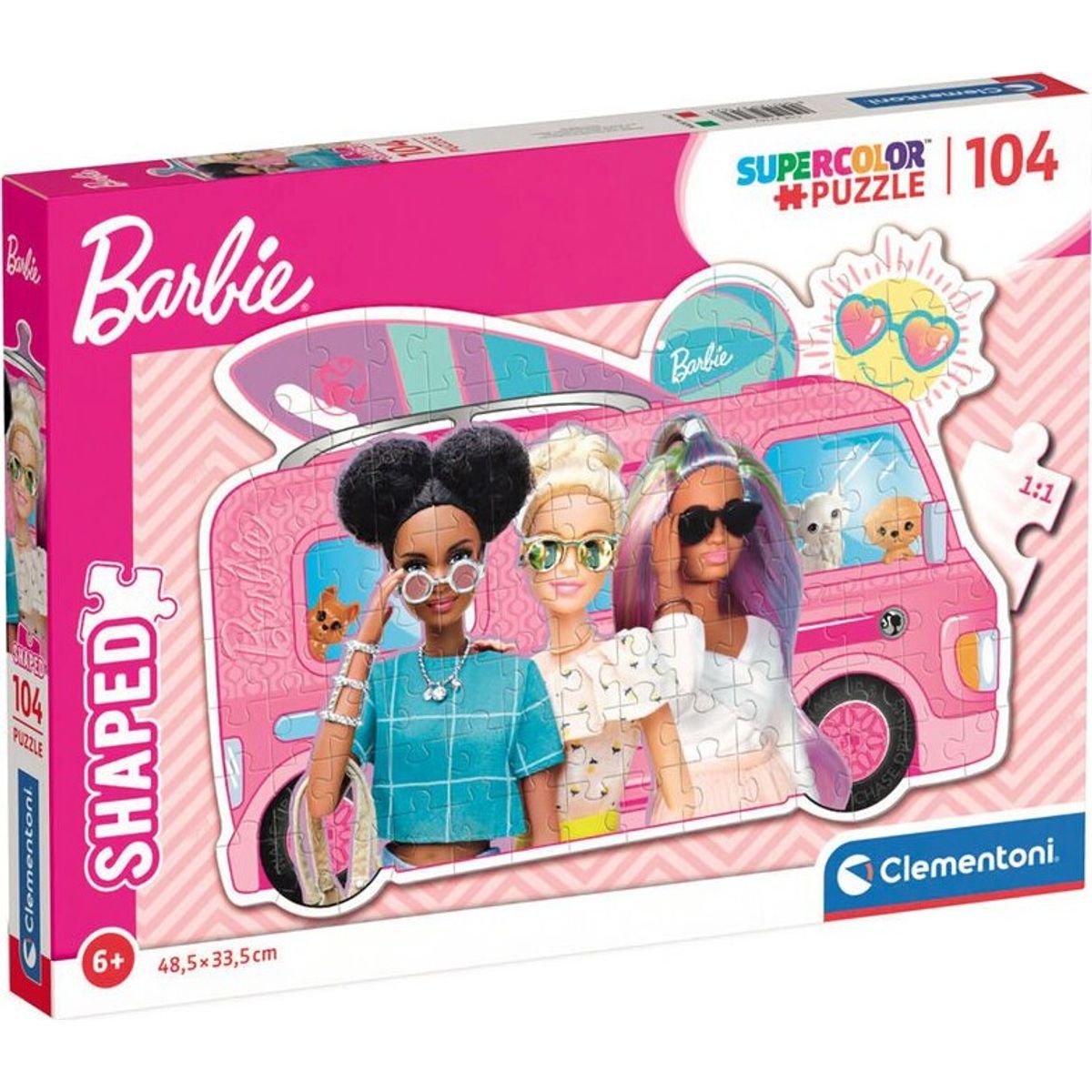 Barbie Puslespil - Bil - Super Color - 104 Brikker - Clementoni