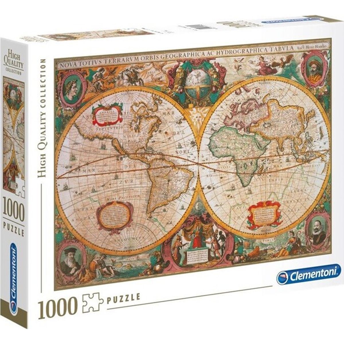 Clementoni Puslespil - Old Map - High Quality - 1000 Brikker